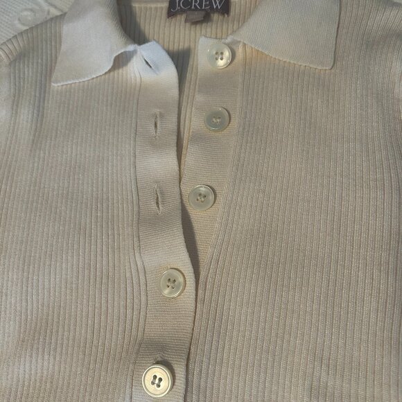 J. Crew Short-Sleeve Ribbed Polo Sweater (Size S) - Picture 3 of 8